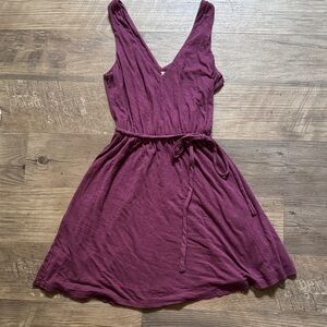 Velvet by Graham Spencer vintage slub V-neck Purple Sleeveless Dress XS, EUC